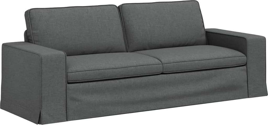 Sofa Dunkelgrau 222 x 80 x 82 cm Stoff