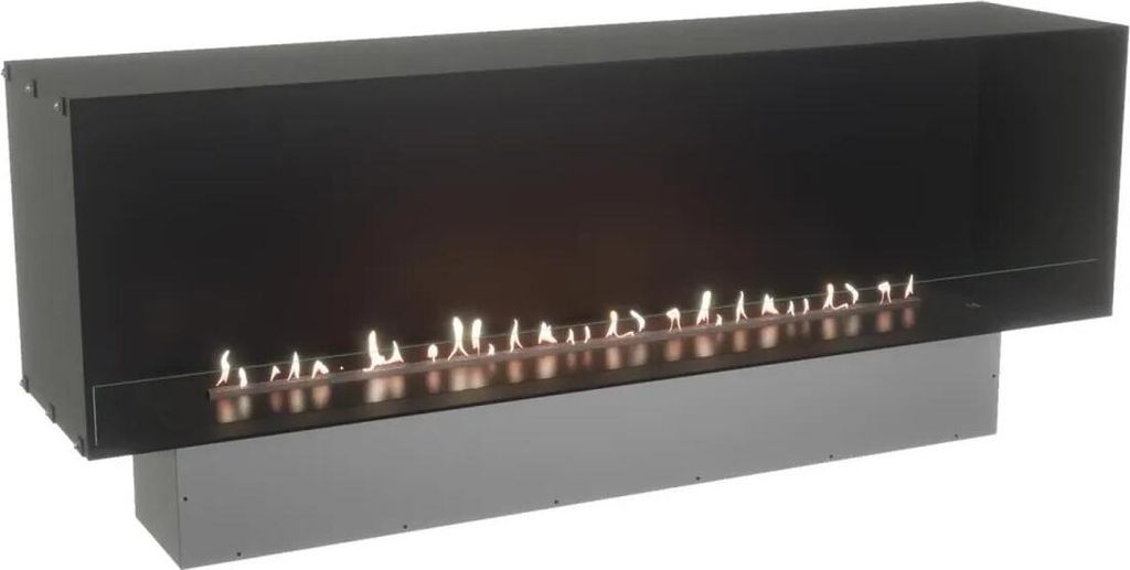 CACH Fires Foco One 1800, Großer einseitiger Ethanol-Einbaukamin 180 cm, manueller oder automatischer Brenner, 13 kW, 8,8 kW