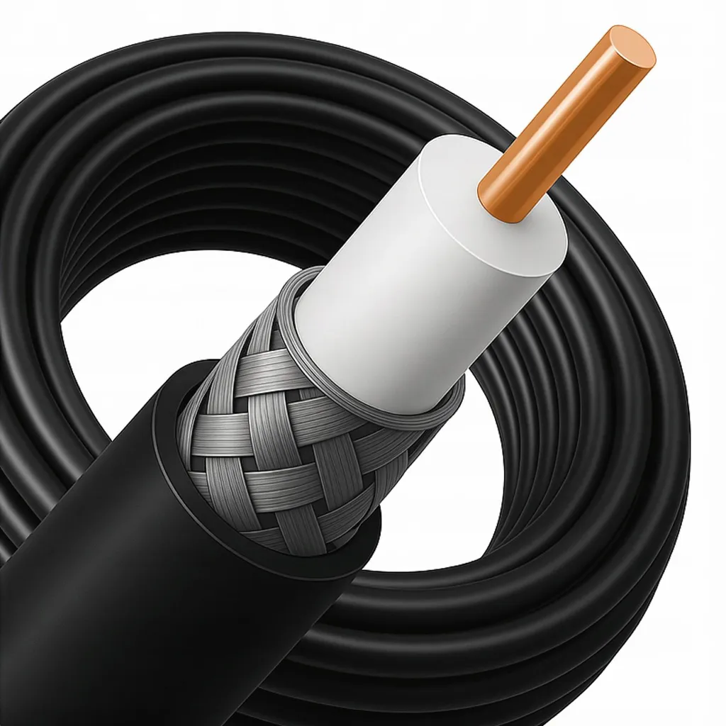 Matassa 50m Cavo Coassiale Vayox RG6U Gel - Cavo Nero da Interrare - 7