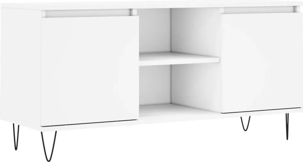 Mobile TV Bianco 104x35x50 cm Legno - Supporto Multimediale Design Moderno