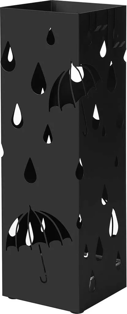 Porte-parapluies noir robuste avec bac récupérateur d'eau amovible