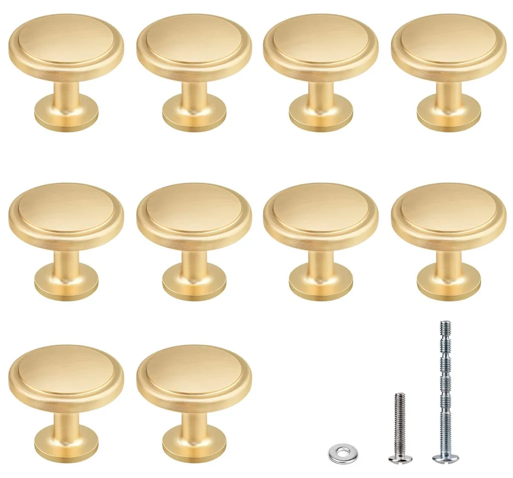 Bouton de meuble cuisine doré 30mm, lot de 10 pour rénovation maison