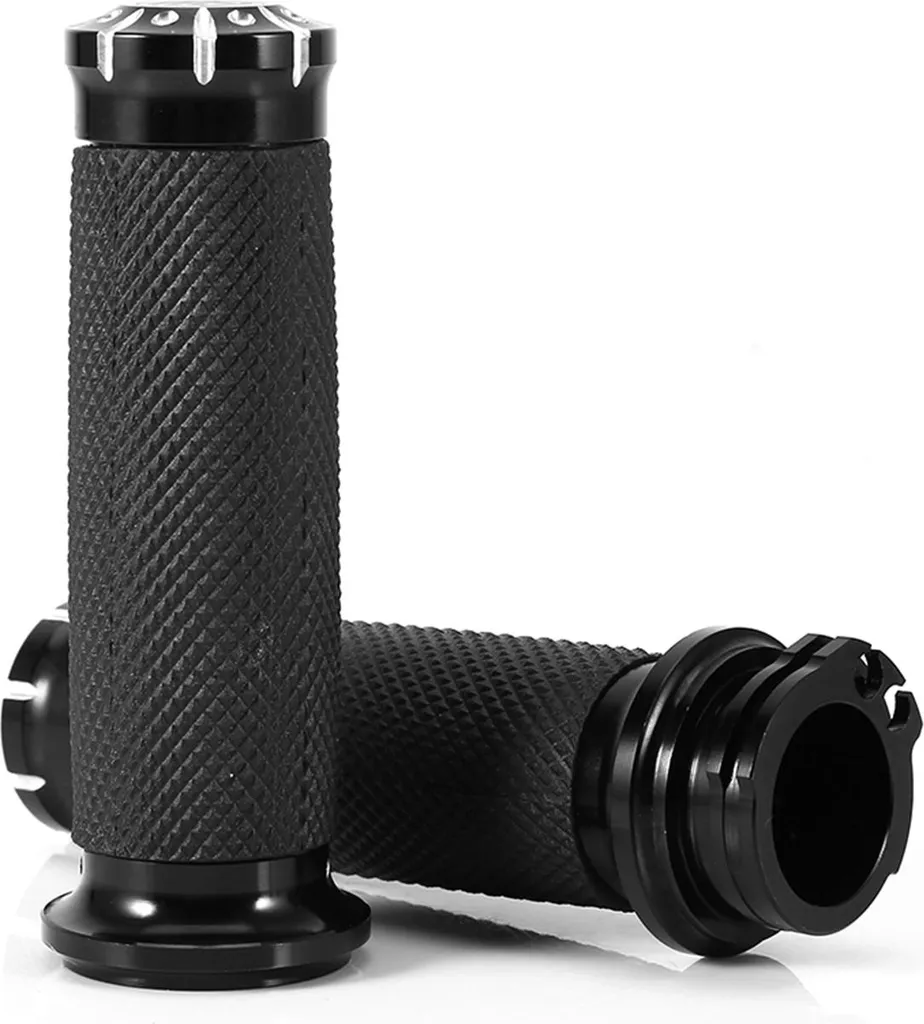 1in Motorcycle Handle Bar Hand Grips For Softail Cruiser Chopper Black US