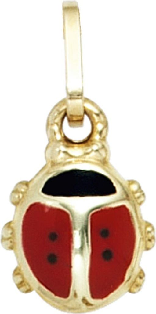 Anhänger Marienkäfer rot schwarz 333 Gold Gelbgold Halsschmuck