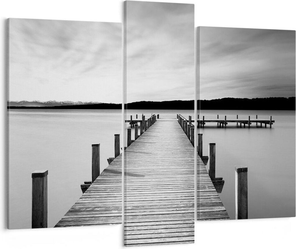 Bild auf Leinwand - Leinwandbild - 3 Teile - Brücke Frieden Wasser - 95x80cm - Wand Bild - Wanddeko - Wandbilder - Leinwanddruck - Bilder - Wandde...