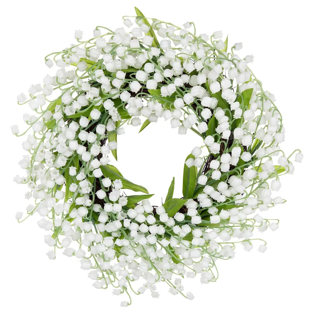Couronne de muguet réaliste 30cm, fleurs de printemps artificielles de luxe
