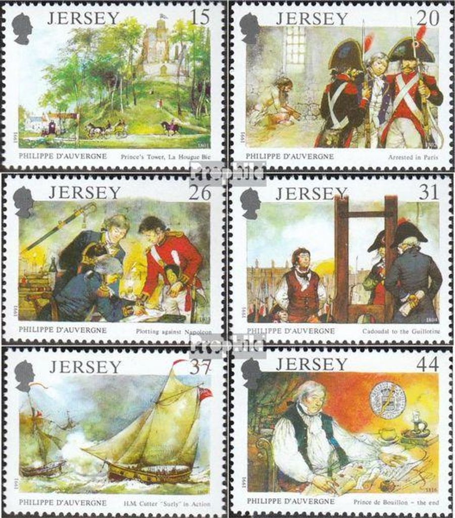 Briefmarken GB - Jersey 1991 Mi 533-538 (kompl.Ausg.) gestempelt Auvergne