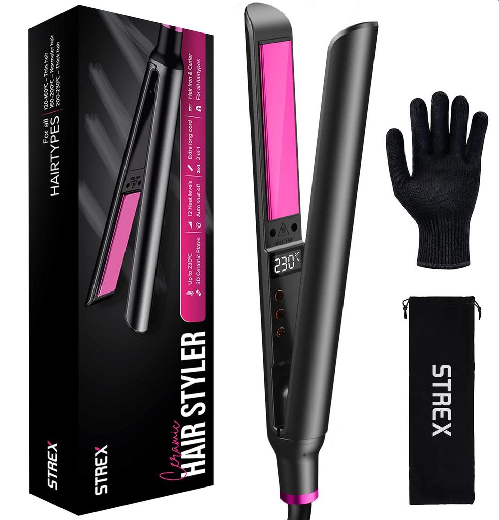 Strex Fer à lisser - 2 en 1 - Lissage et boucles - Image du produit 
