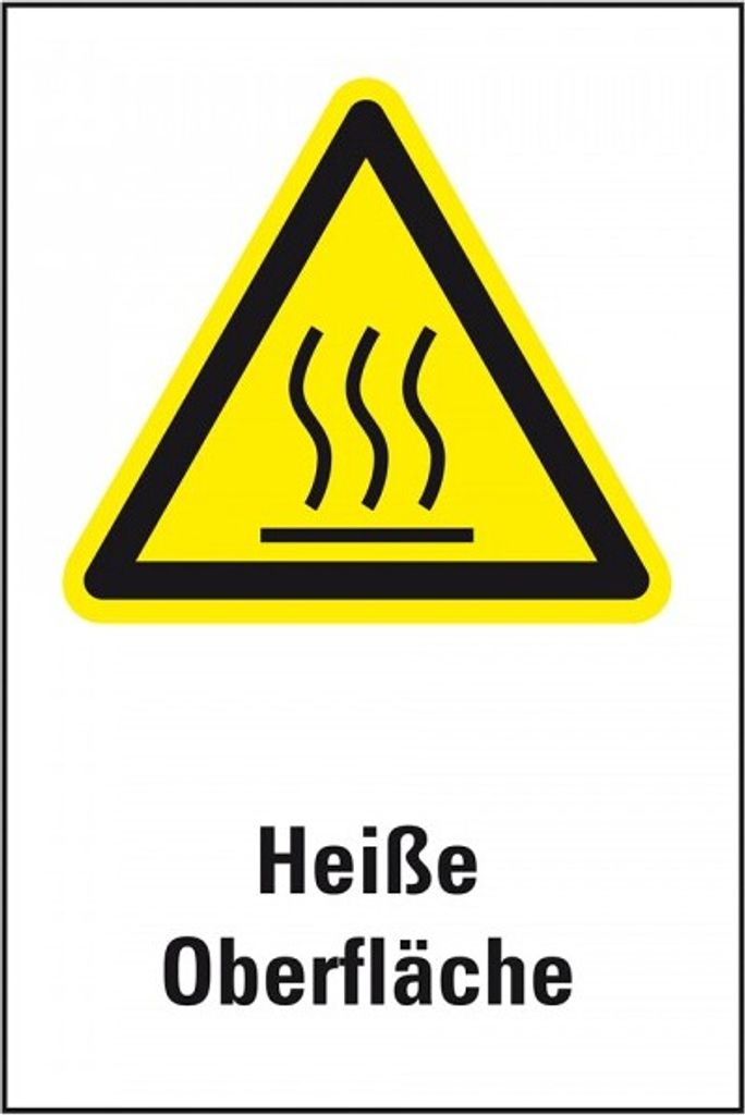 Dreifke Aufkleber I Warn-Kombischild Heiße Oberfläche, Folie, selbstklebend,...