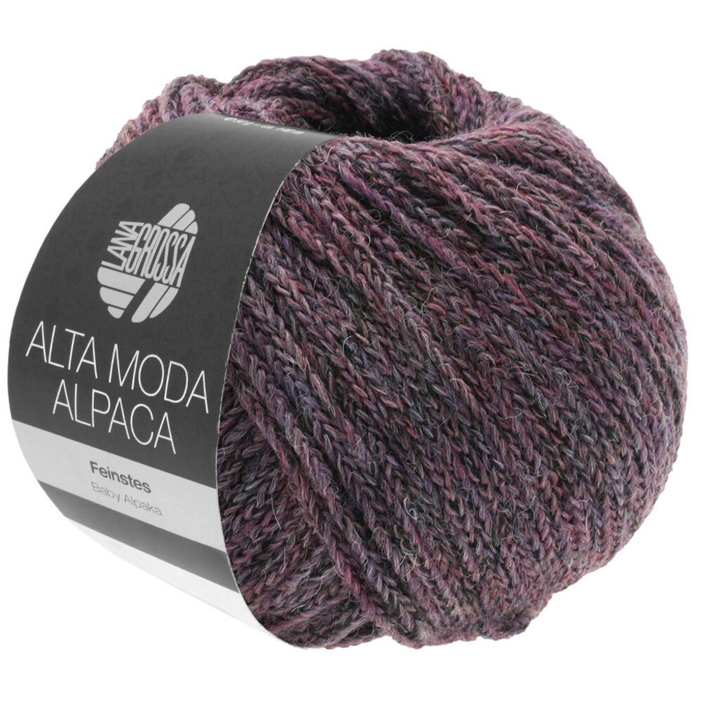 Lana Grossa - Alta Moda Alpaca 0020 brombeer/grau meliert Produktbild 