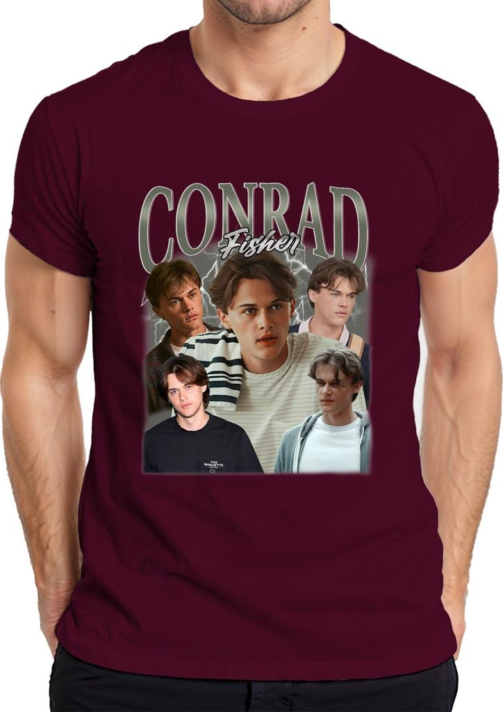 Conrad Fisher Vintage 90er The Summer I Turned Pretty Herren T-Shirt, Burgundy, XXL
