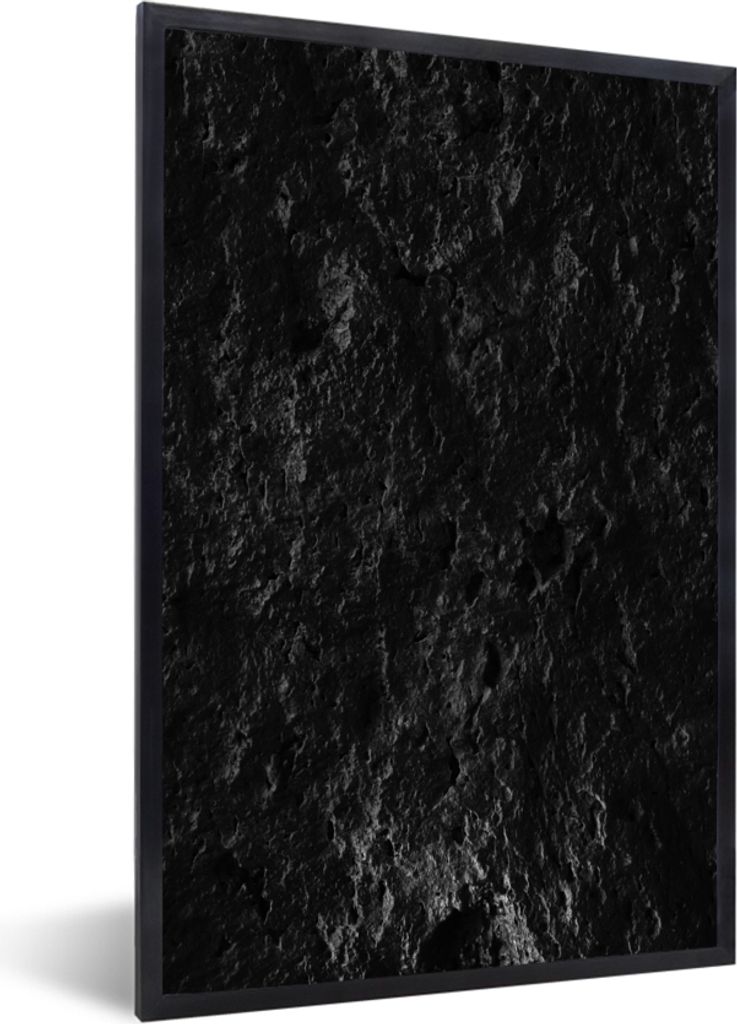 MuchoWow Gerahmtes Poster Schwarz - Weiß - Höhle - Stein - Natur 20x30 cm - Poster mit Schwarzem Bilderrahmen Wandposter Rahmen Foto Bilder - D...