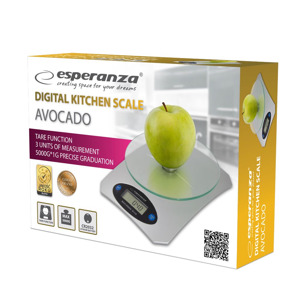 Esperanza Avocado Grau Elektronische Küchenwaage Produktbild 