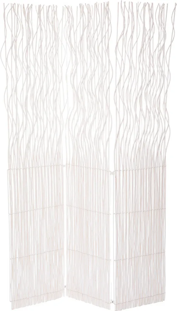 Paravent en Bois Blanc Esmerie - Cloison Amovible 3 Volets Design Ajouré