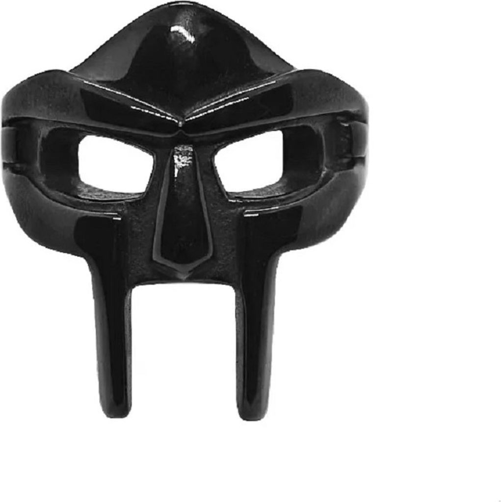 MF DOOM Edelstahl Ring Gladiator Hip Hop Ring Gold, Schwarz Rapper Ring Schwarz US13