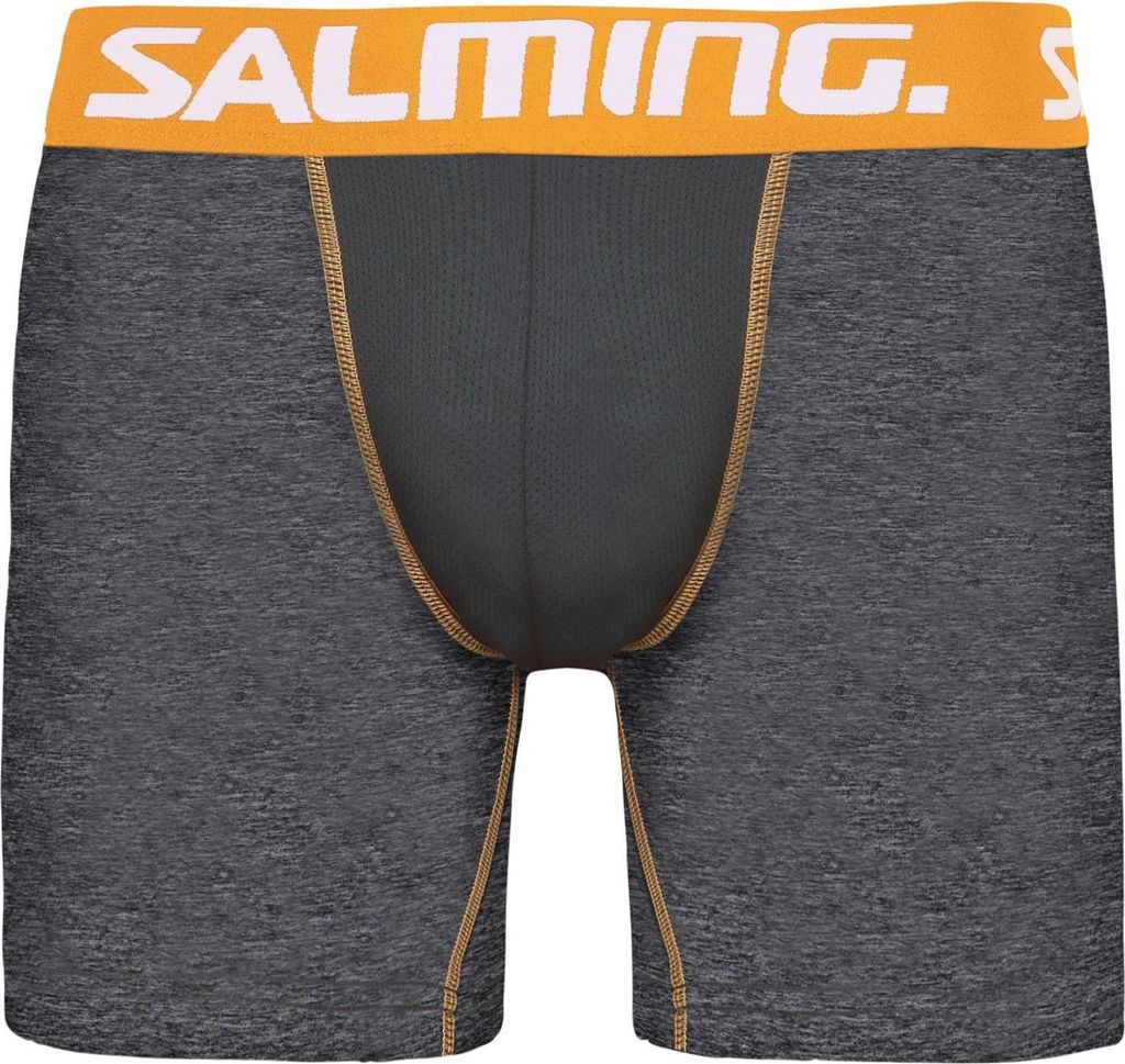 Salming Record Extra Long Boxer Shorts Slip Unterhose Herrenslip grau/orange 912106-018, Größe:S