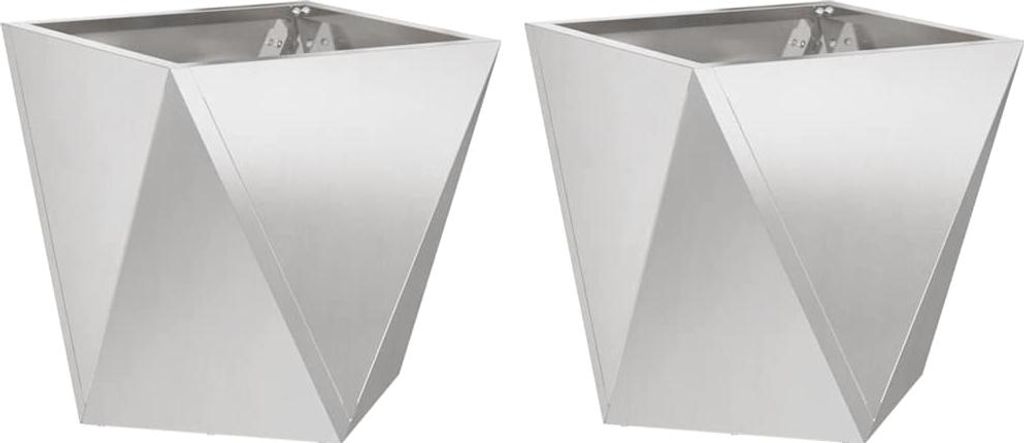 vidaXL Pflanzkübel 2 pcs Silber 40 x 40 x 40 cm Edelstahl