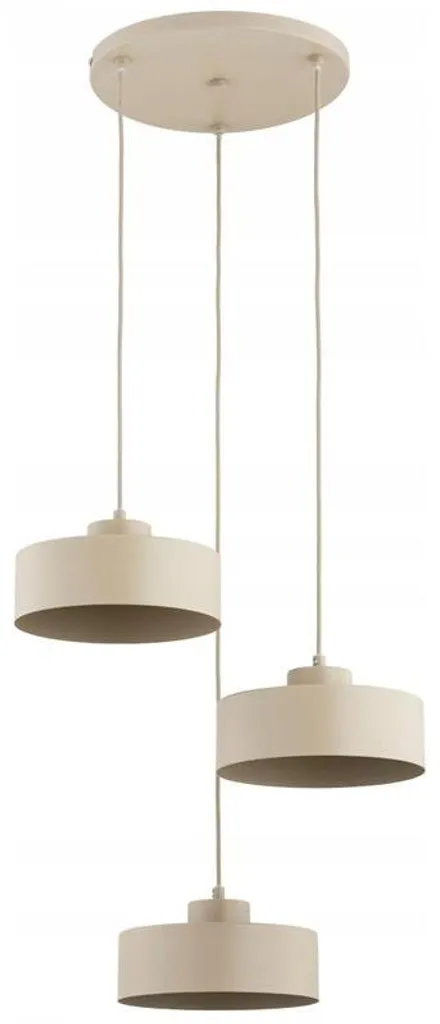 Suspension métal beige SELIA 3x15W E27 - Éclairage tamisé et design chic