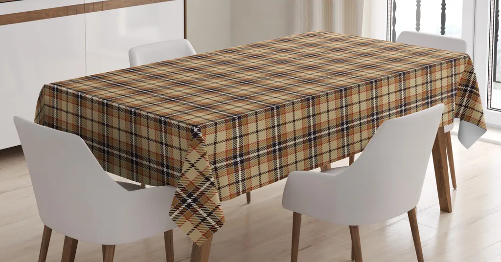 Tovaglia ABAKUHAUS Brown Plaid 140x170cm: Antimacchia e Shabby Chic