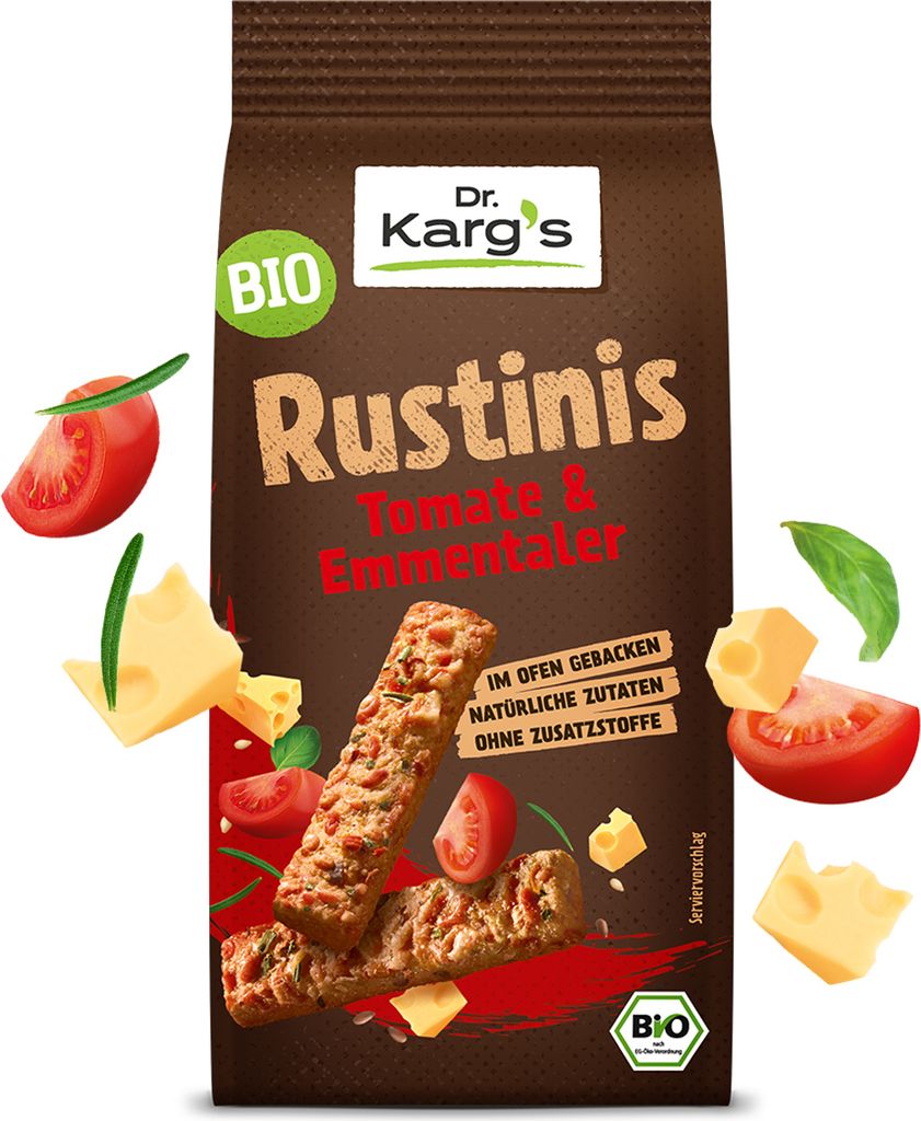 Rustinis biologici Dr Kargs Pomodoro ed Emmental rustico Immagine del prodotto 