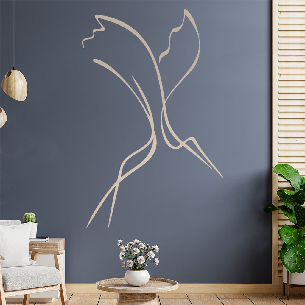 Fliegender Vogel Linien Wandtattoo in 6 Größen - Wandaufkleber Wall Sticker - Dekoration, Küche, Wohnzimmer, Schlafzimmer, Badezimmer