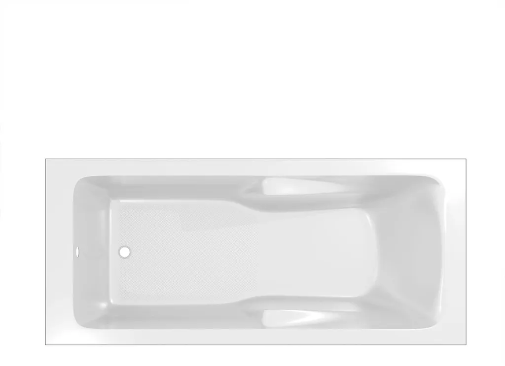 Baignoire douche 2 en 1 rectangulaire 170x75 cm en ABS Blanc Brillant