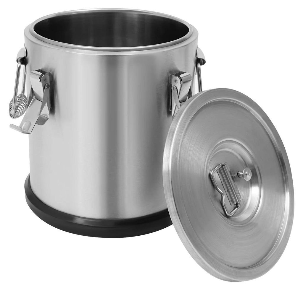 Isolierter Getränkebehälter - 12 L Thermobehälter - Heiß- & Kaltisolierung - Verstärkter Boden - Mit Deckel - Metall - Silbergrau