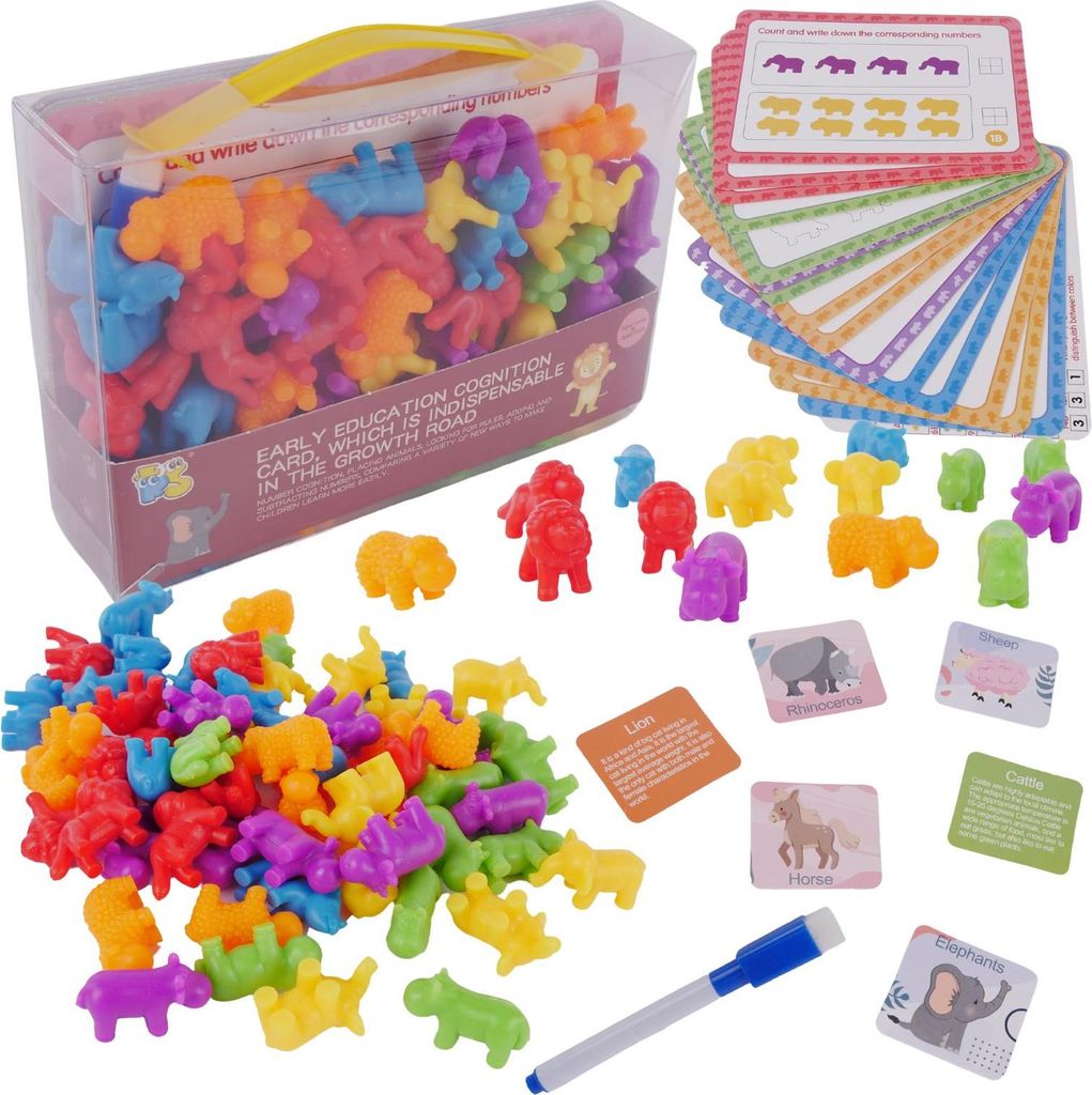 Großes Education Set Zählen lernen Farben Montessori Spiel Aufgabenkarten