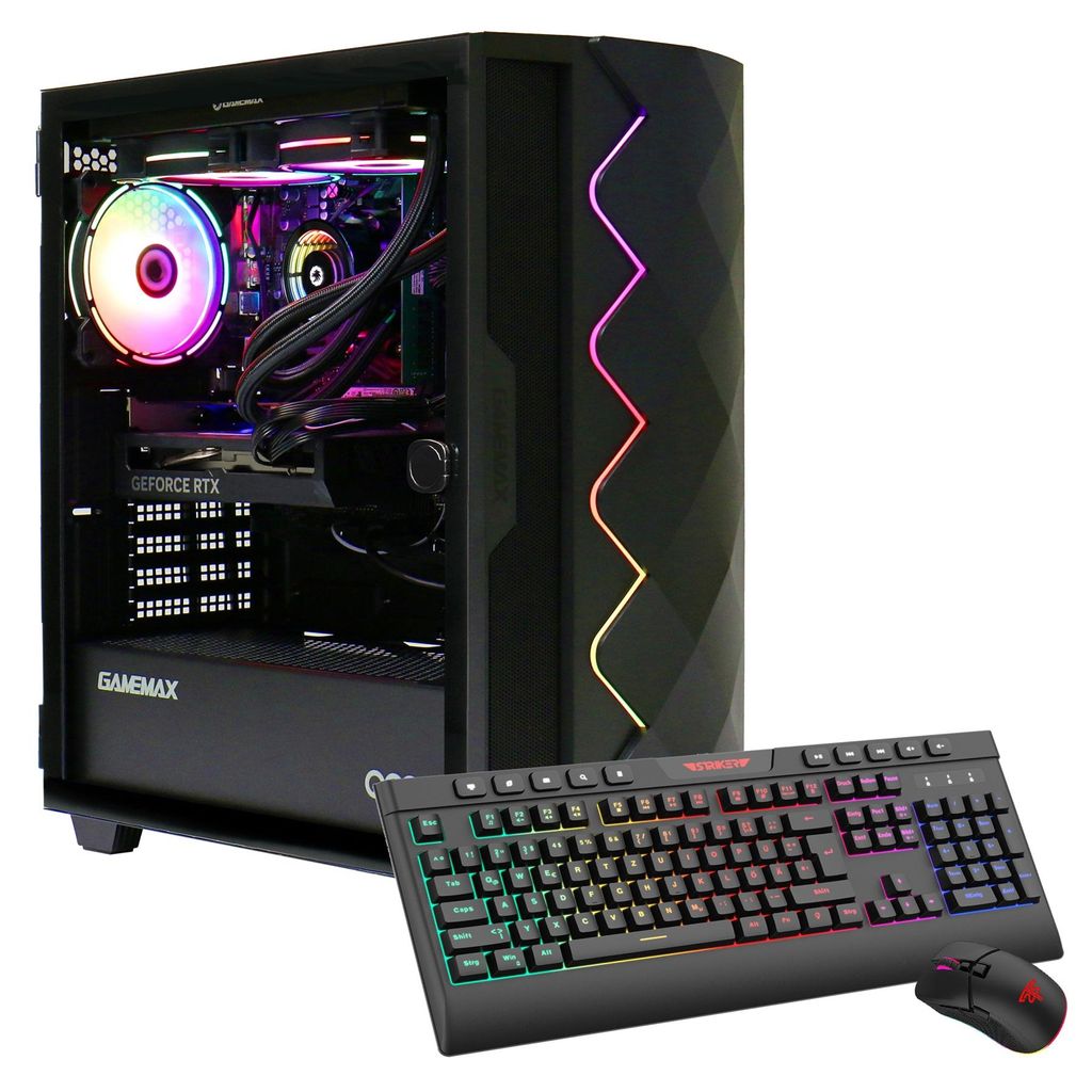 GAMEMAX Gaming-PC Diamond BK 7683 Ryzen 5 9600X Wasserkühlung 32GB DDR5 RAM 1TB SSD RTX 5060 Windows 11