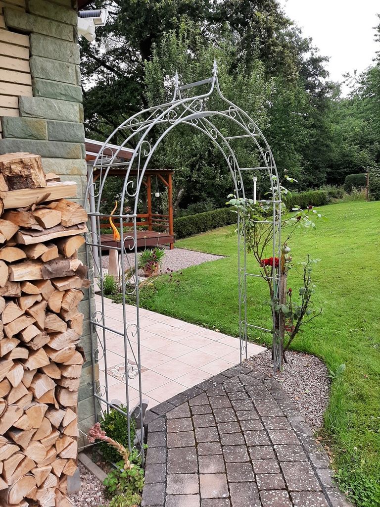 GardenAndPools Rosenbogen HOLLAND Lilie-Spitze B-1,20 m Verzinkt Pergola Metallrosenbogen Gartenbogen Rosensäule Rose Arches Arco da Giardino Arch...