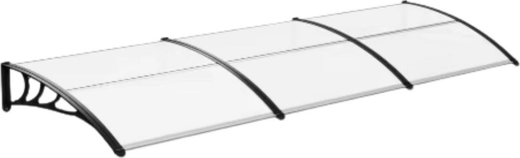 Tür- und Fenster-Überdachung – Polycarbonat Vordach & Sonnenschutz – Modernes Design – Aluminiumrahmen – 270x98,5cm – Schwarz