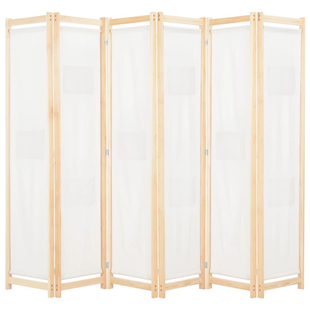 vidaXL 6-dielna priečka do izby krémovo biela 240 x 170 x 4 Obrázok produktu 