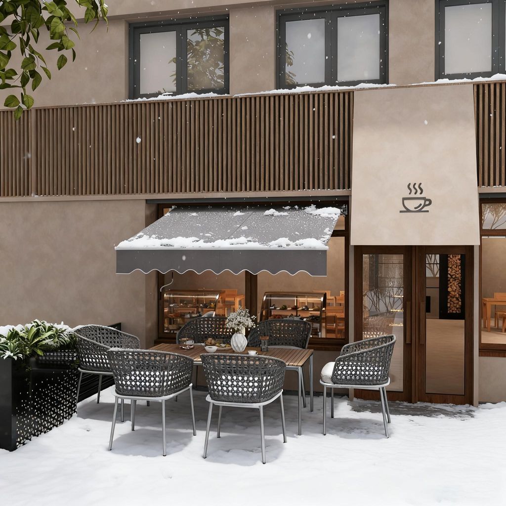 FIVMEN Markise Balkon 250x200cm - Gelenkarmmarkise Klemmmarkise Sonnenmarkise Sonnenschutz, Dunkelgrau