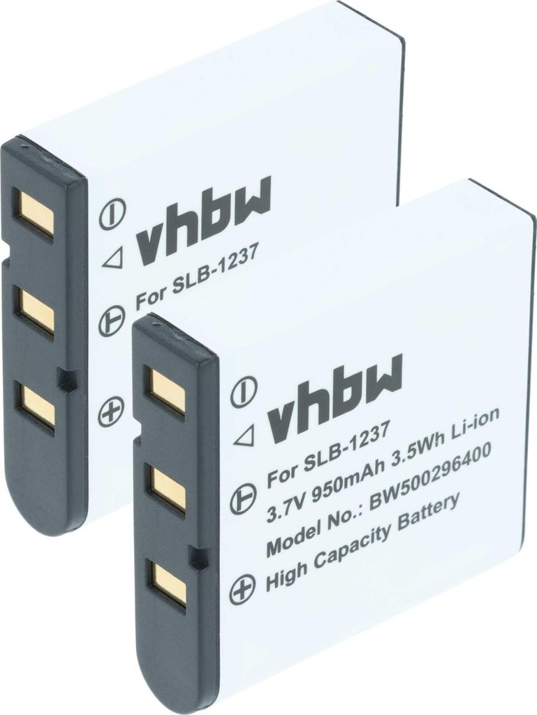 vhbw 2x Akku kompatibel mit Samsung Digimax L85, L55W Kamera (950 mAh, 3,7 V, Li-Ion)