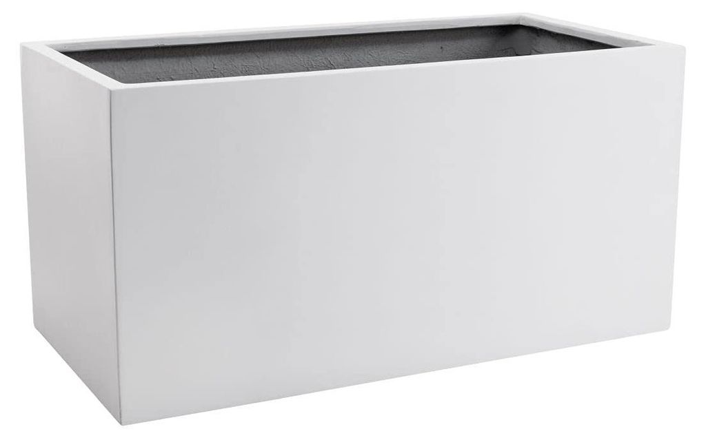 Vaso da fiori MAXI in fibra di vetro bianco 80x40x40 cm Immagine del prodotto 