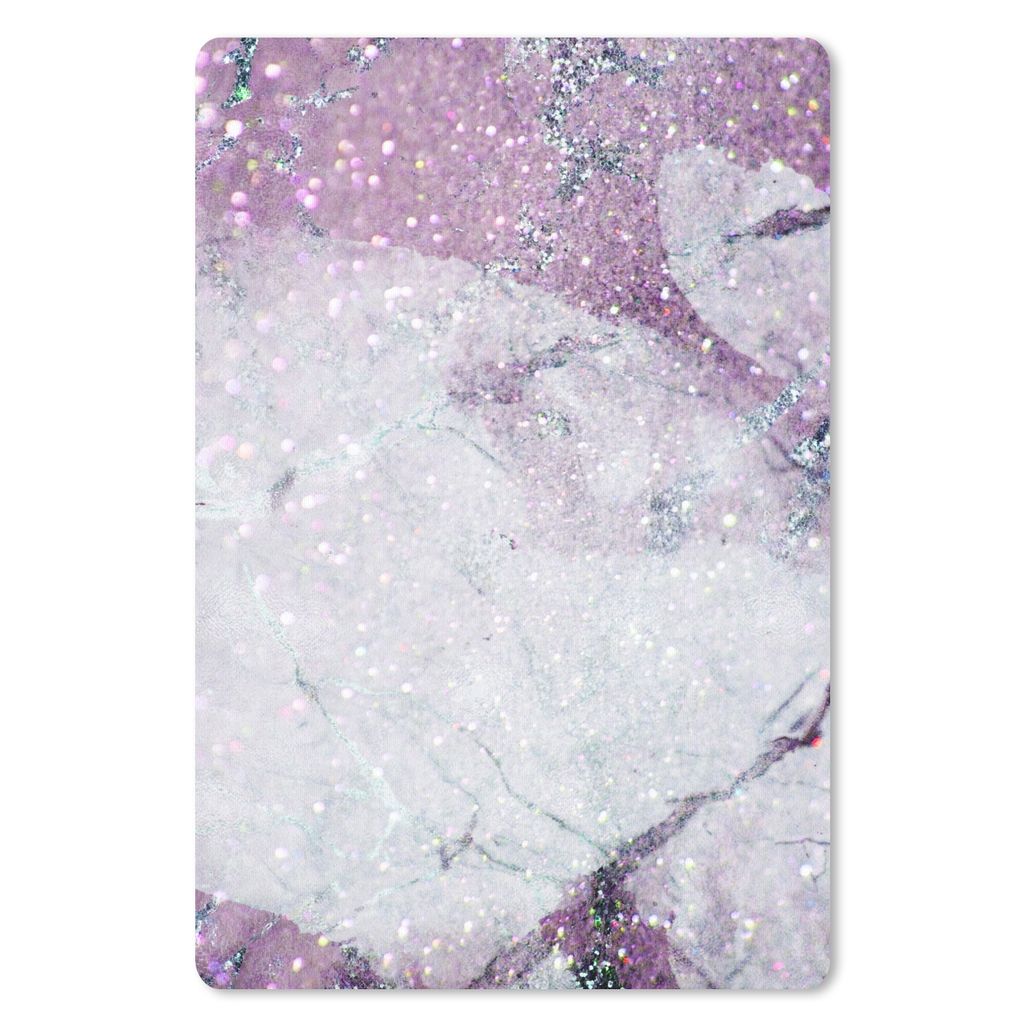 MuchoWow Mauspad Mousepad Marmor - Weiß - Lila 18x27 cm - Mousepads - Maus Mat - Pad - Mausunterlage