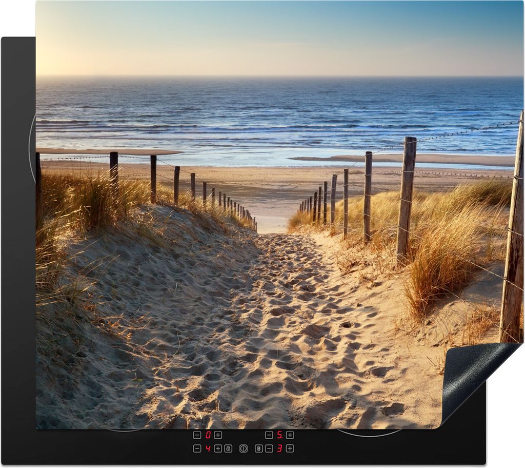 KitchenYeah Herdabdeckplatte Strand - Meer - Niederlande - Dünen - Sonne , 59x51cm, Küche Deko, Glaskeramikfeld Herdabdeckung, Abdeckplatte fù...