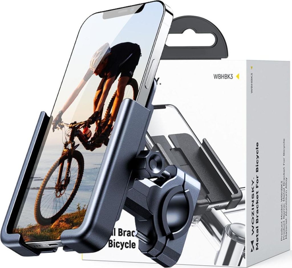 Wozinsky Metal Phone Holder for Bike, Scooter Black Image du produit 