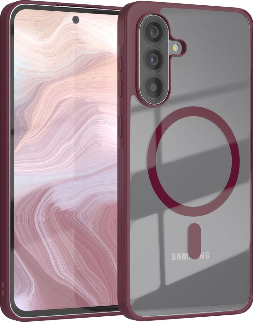 EAZY CASE Clear MagSafe Case für Samsung Galaxy A56, Qi-Charging, Silikon mit Kameraschutz, Bumper Case in