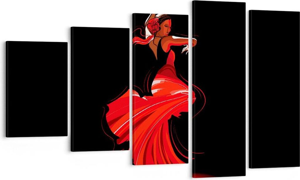 Bild auf Leinwand - Leinwandbild - Tanz Tänzer - 100x60cm - Wand Bild - Wanddeko - Wandbilder - Leinwanddruck - Bilder - Kunstdruck - Wanddekorati...