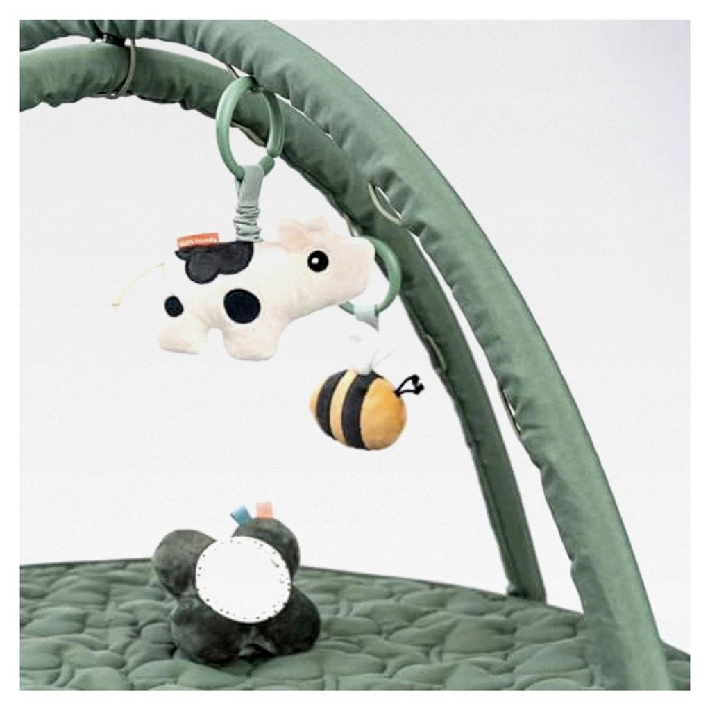 Aktivitäts-Spielmatte – Tiny Farm – Grün | Baby Krabbeldecke mit Spielbogen und 4 Spielzeugen | Sensorik-Spielmatte ab 0 Monaten | Rassel, Sp...