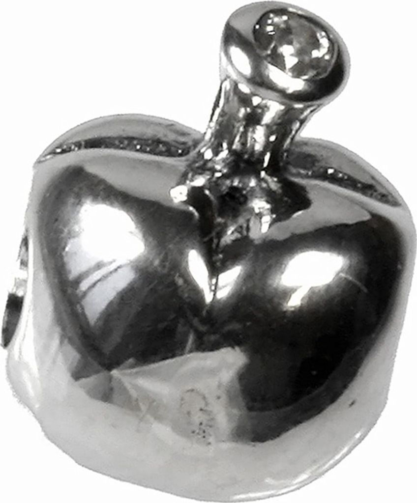 CarloBiagi Bead Charm Schmuck Element Apfel Zirkonia 925 Echt Silber BBSCZ15C