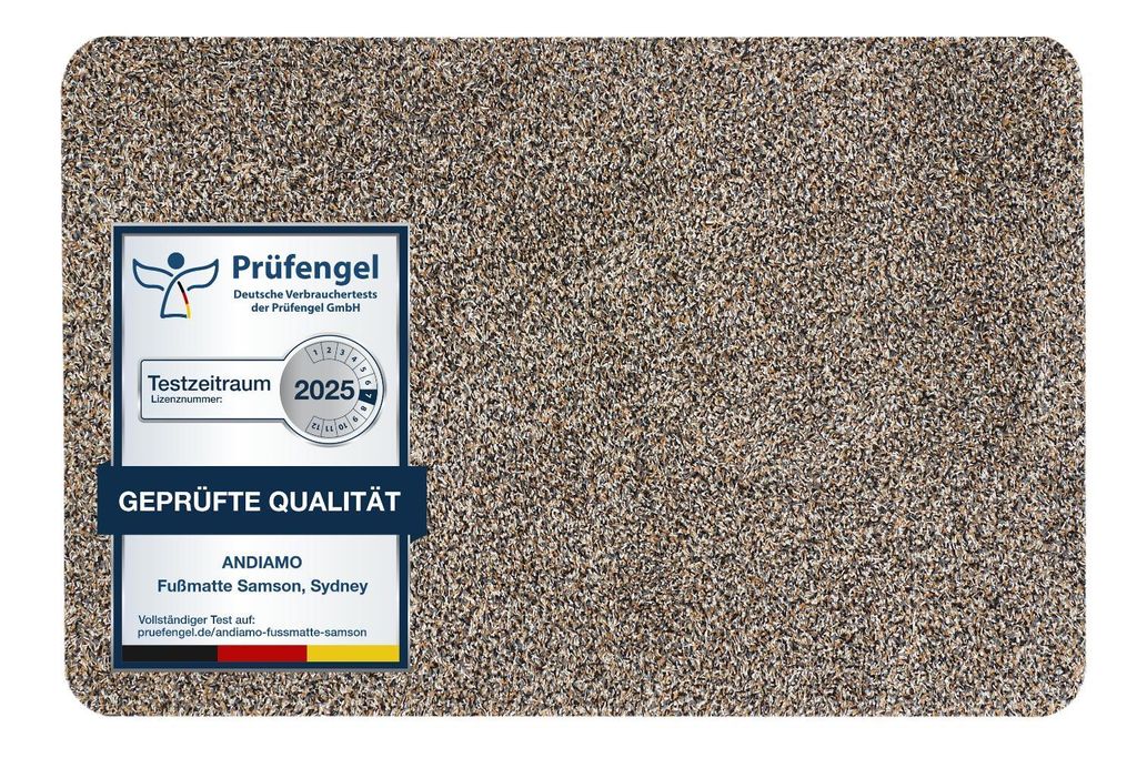 Baumwoll-Fußmatte in Granit, 50 x 80 cm, mit Testsiegel – Blattschuss.