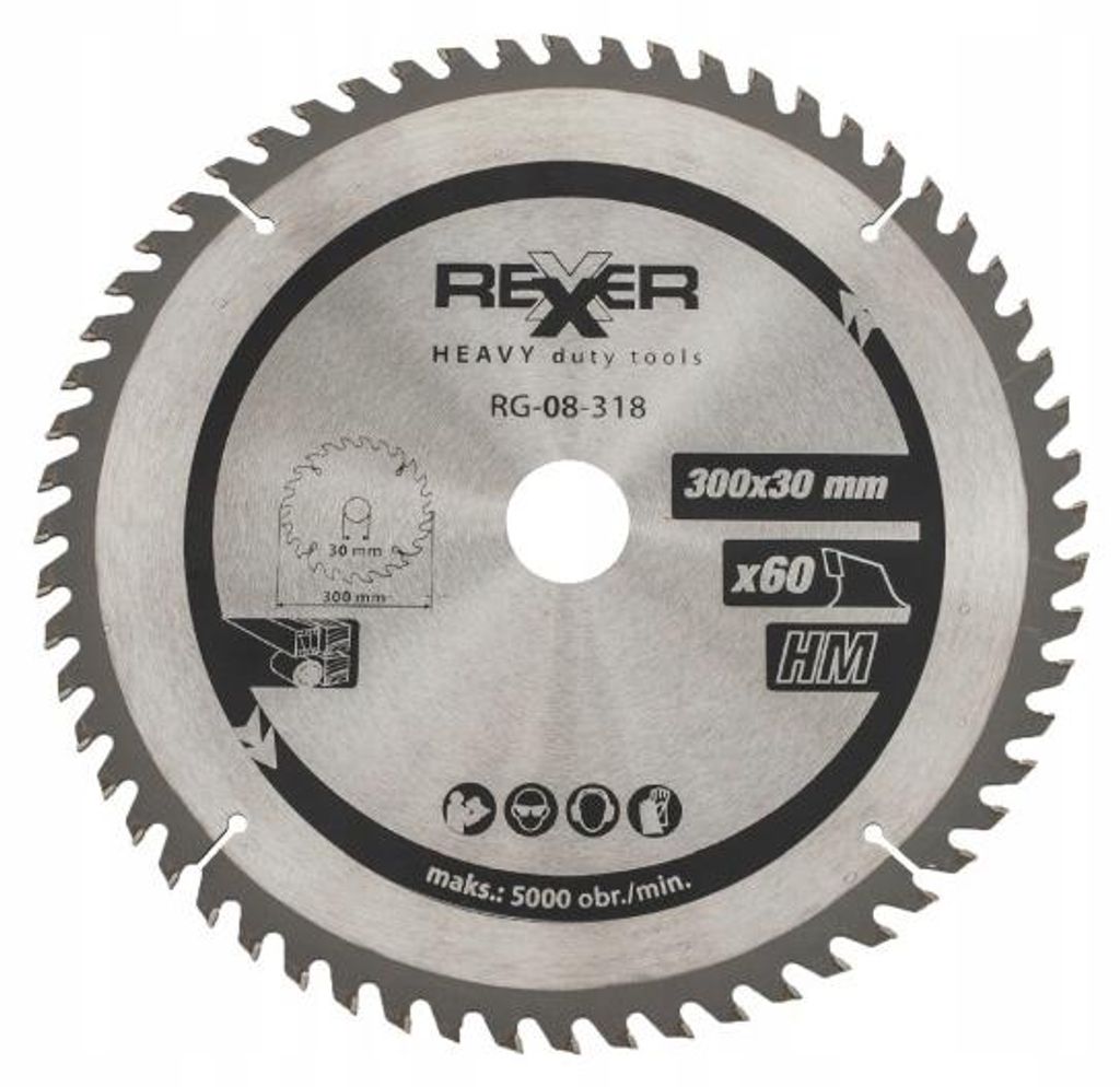 Rexxer Kreissägeblatt Holz 300x30 mm 60 Zähne Hartmetall Produktbild 