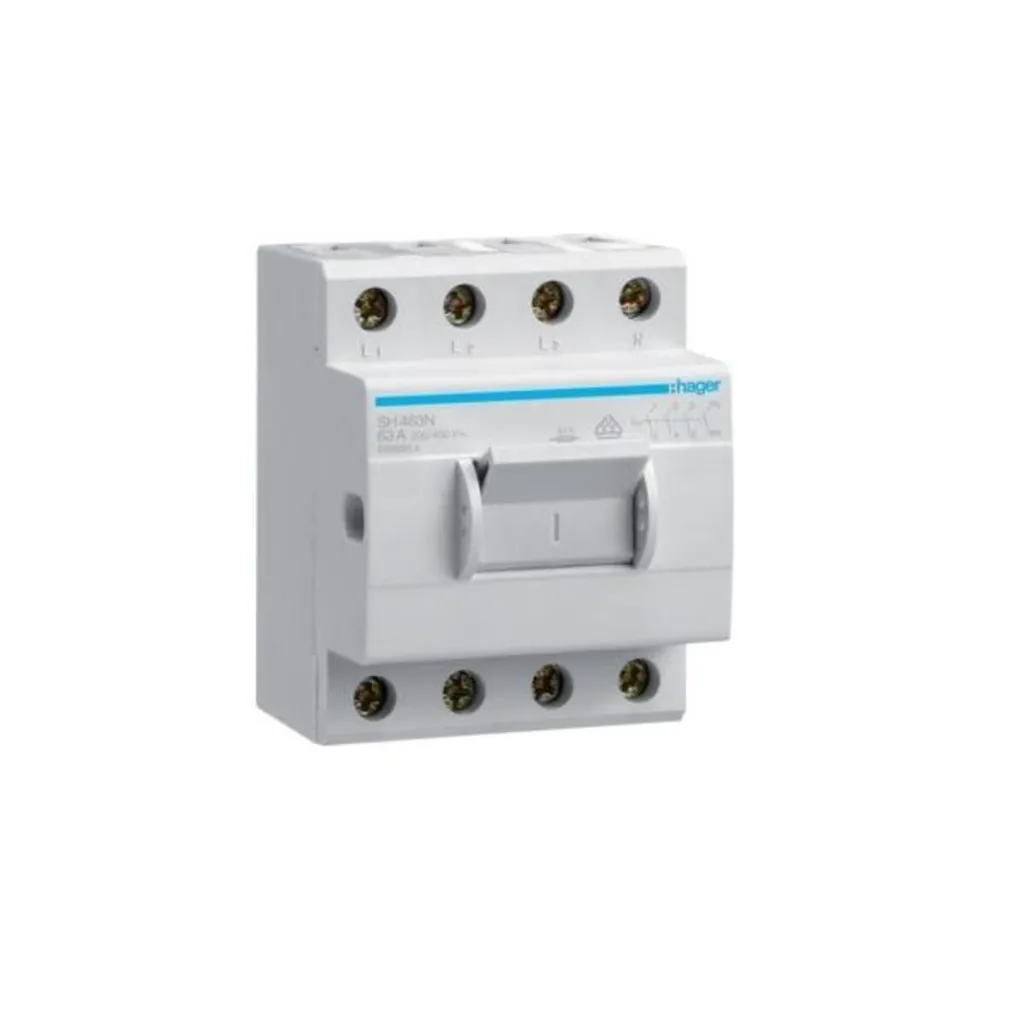 Interrupteur Hager SH463N 63A 4 pôles 3.5PLE pour tableau électrique