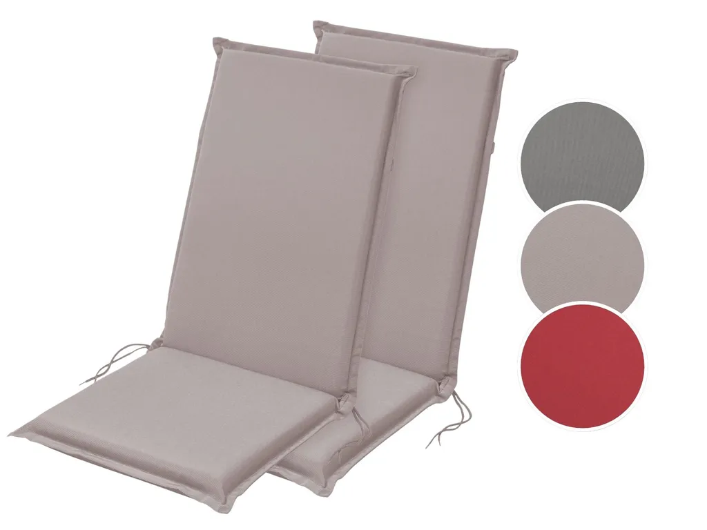 2 Cuscini XDREAM per Sedia Giardino 120x50 cm - Schienale Alto Taupe