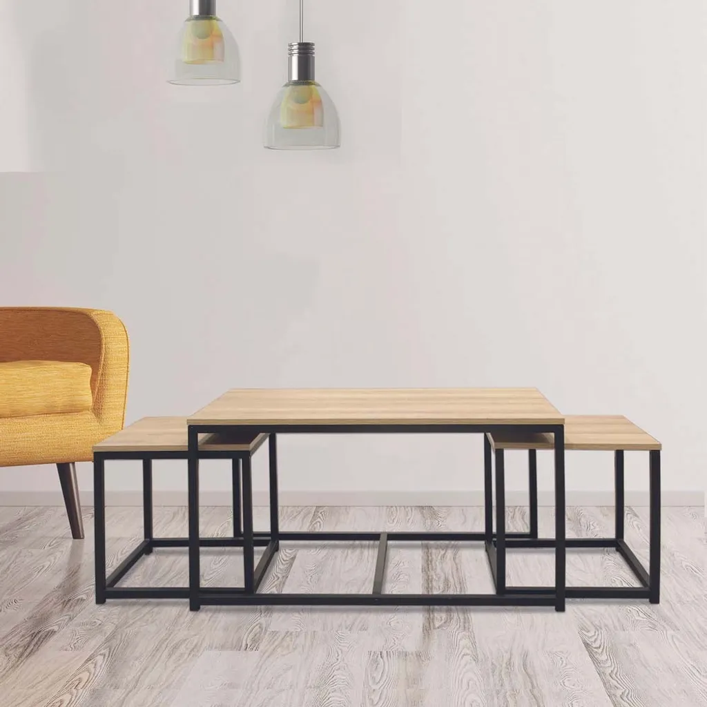 Table Basse X3 Seattle Industrielle - Structure Acier et Plateau Robuste - 10