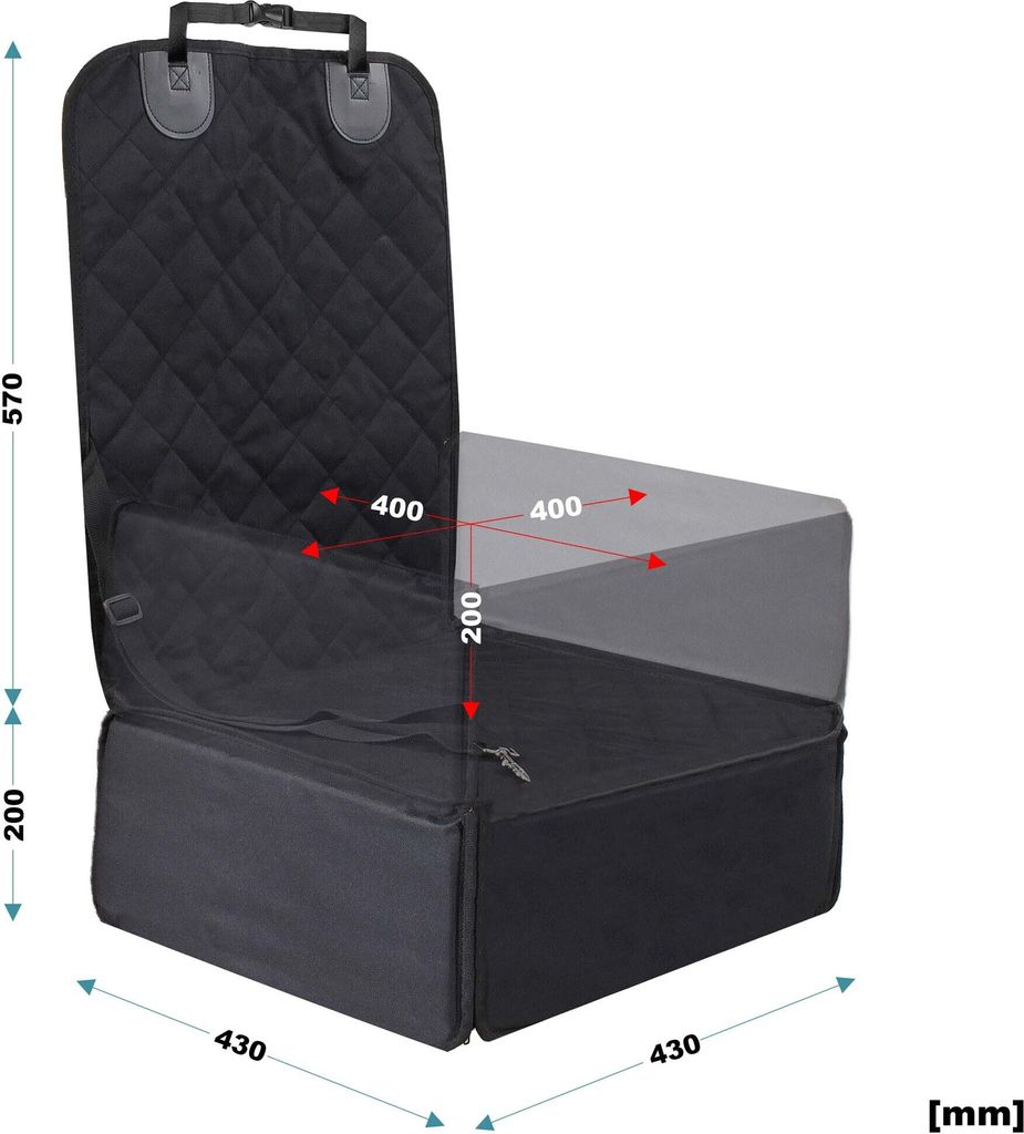 Fudajo Autositz für kleine bis mittlere Hunde 100x45 cm mit Produktbild 6