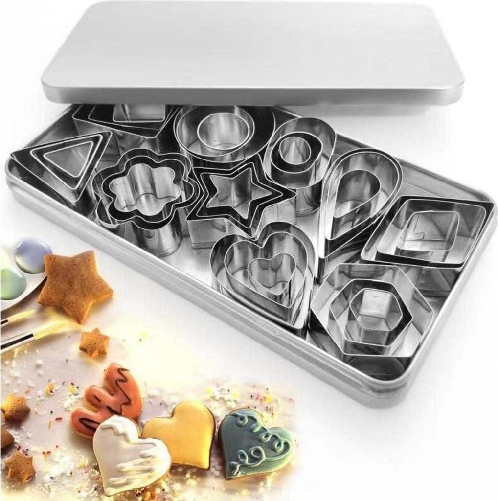 30-teiliges Ausstechformen Set Weihnachten Edelstahl Plätzchenausstecher