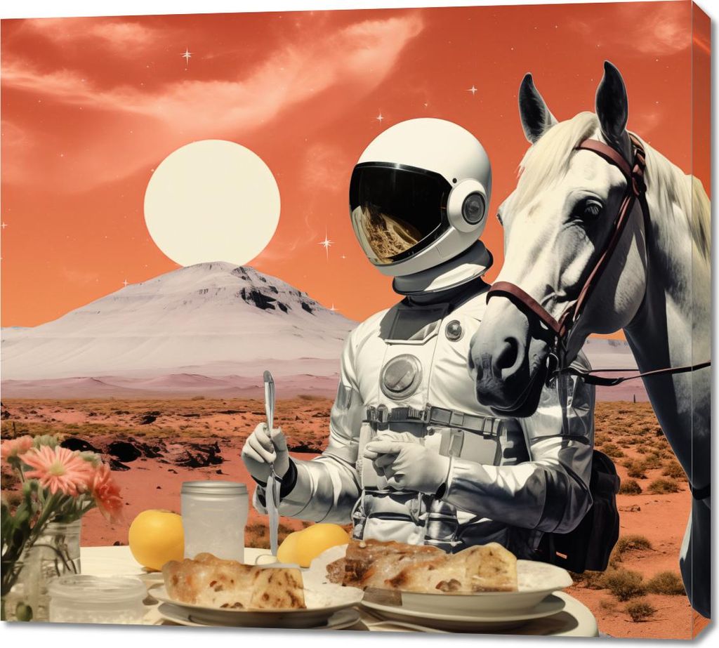 Bild 100x90cm Mittagessen auf dem Mars